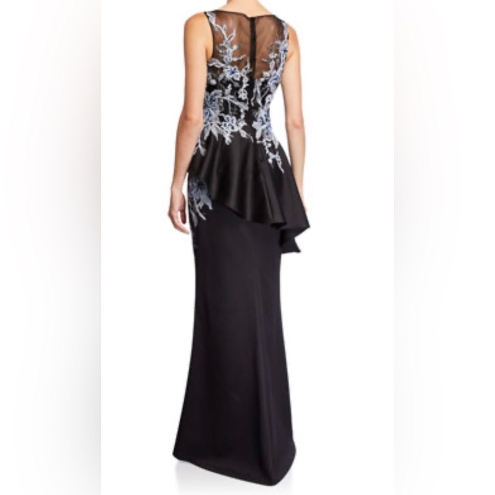 Teri Jon by Rickie Freeman Embroidered Peplum Gown, Size 8 - Picture 2 of 6